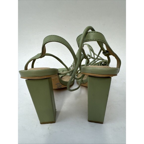 Olivia Ferguson Square Toe Ankle Strap Sandals Heels Size 7 Pistachio Green - Picture 4 of 8